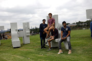 Top matric achievers Ijaz Ahmed, Lukas van der Merwe, Jason Brown and Kylen Govender pose for a picture at St Stithians Boys' College in Johannesburg.
