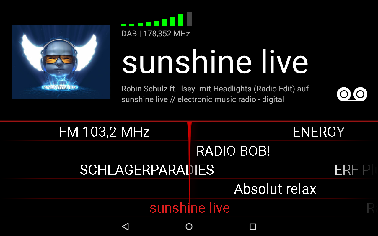 Android application Wavesink Plus DAB+ FM-RDS screenshort