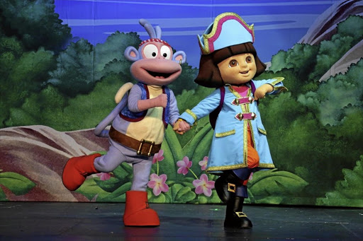 Dora and Boots in the stage show 'Dora's Pirate Adventure'.