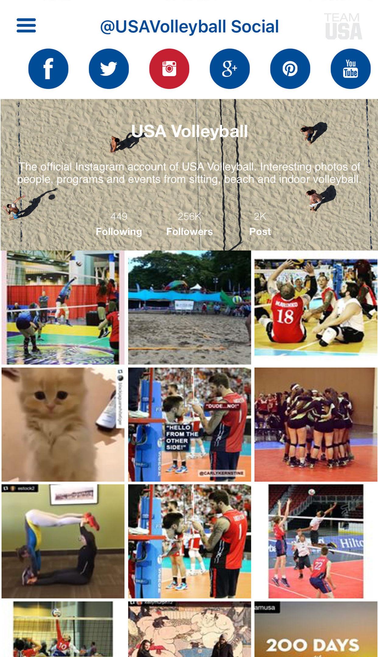 Android application USA Volleyball screenshort