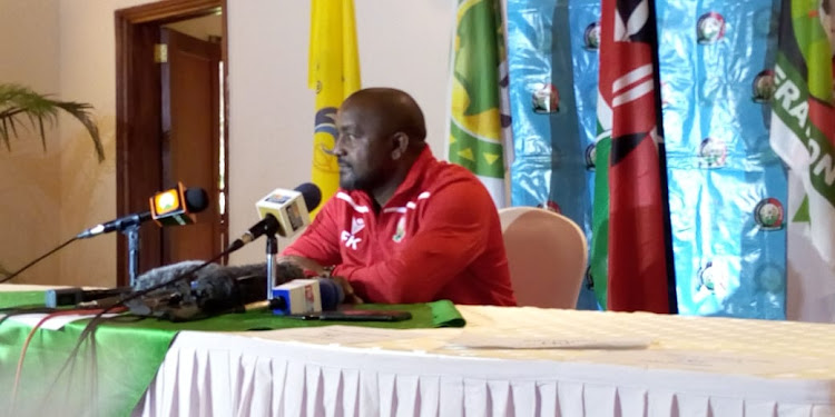 Newly unveiled Harambee Stars coach Francis Kimanzi on Tuesday, August 20, 2019.