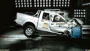 The Nissan NP300 being crash tested. 