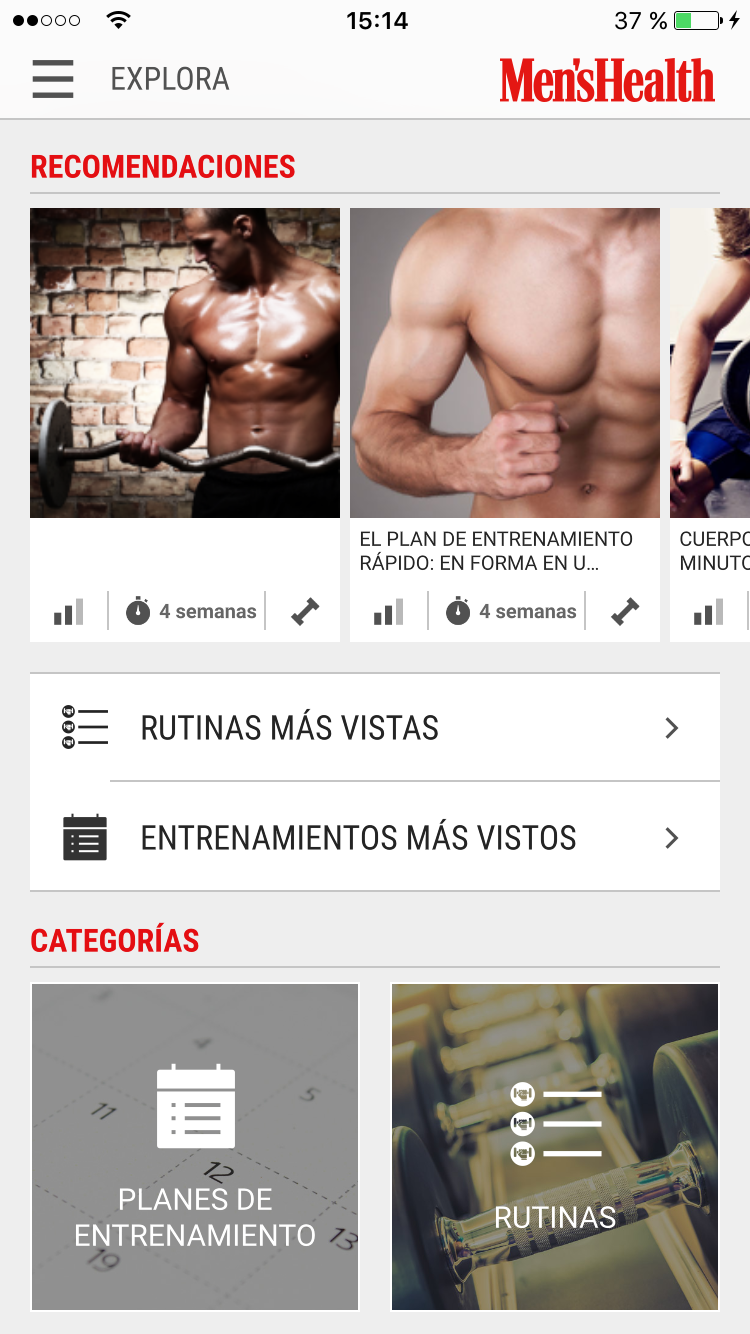 Android application Mens Health Fitness Trainer screenshort