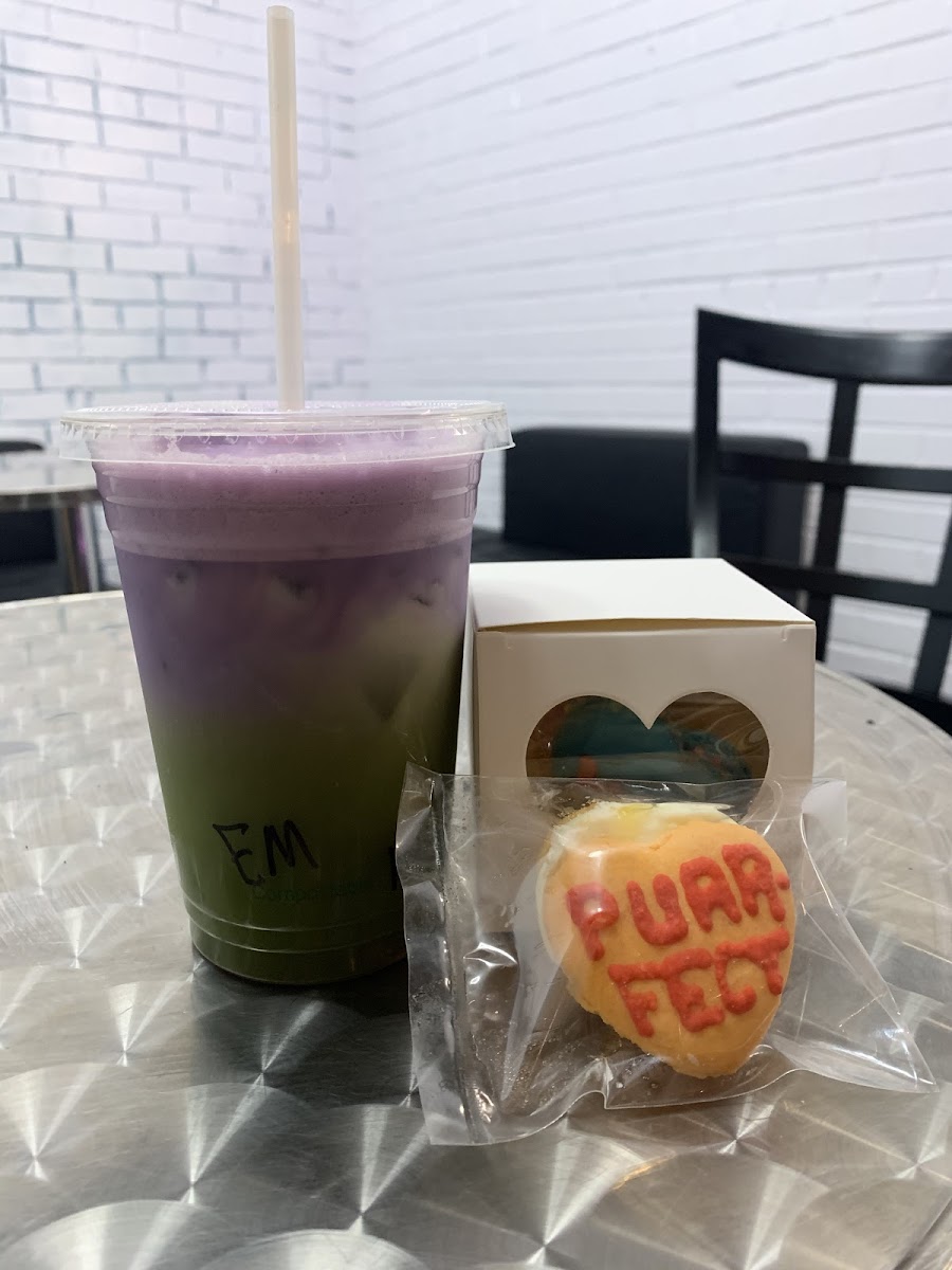 Ube matcha latte