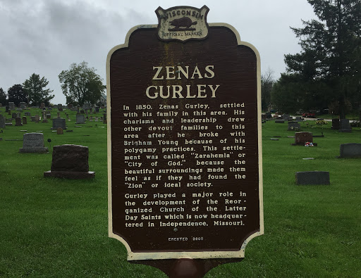 In 1850, Zenas Gurley settled with his family in this area. His charisma and leadership drew other devout families to this area after he broke with Brigham Young because of his polygamy practices....