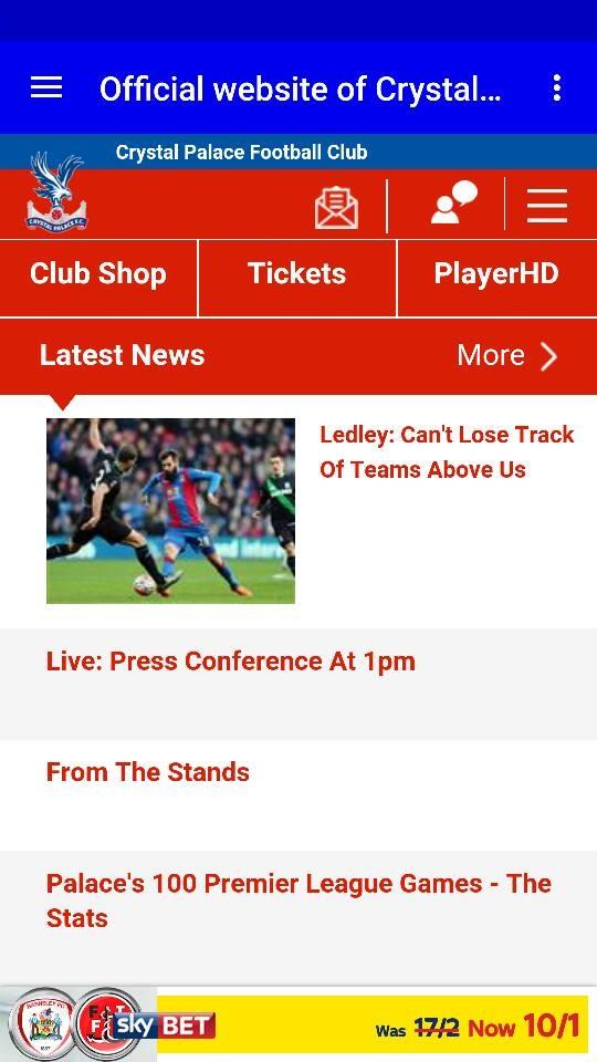 Android application Crystal Palace Football Club screenshort
