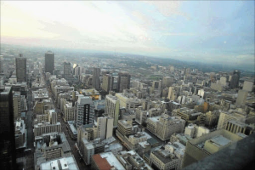 CITY OF GOLD: Johannesburg from the 50th floor of the Carlton Centre. Housing rentals in the CBD have proven to be successful and could continue on those lines