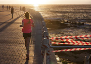 A stairway on the popular Sea Point promenade is cordoned off due to damage by winter storms.  