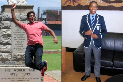 THE BRIGHTEST: Selborne pupil Rohin Jain, 18, was crowned the country’s top performing mathematics and physical science matriculant for 2014. Luvo Luzipho, 17, came second in mathematics and physical science. The Cofimvaba St James High School pupil received seven distinctions Picture: VUVU VENA