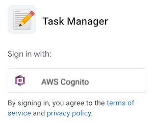 Option to sign in with AWS Cognito