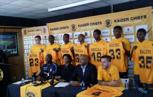 Kaizer Chiefs during the unveiling of new signings ahead of the start of the 2015/16 season.