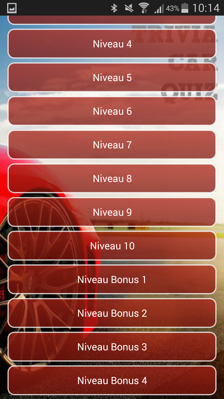 Android application Trivia Car Quiz - Knowledge screenshort
