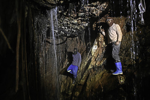 Illegal miners underground at a Benoni mine. File photo.