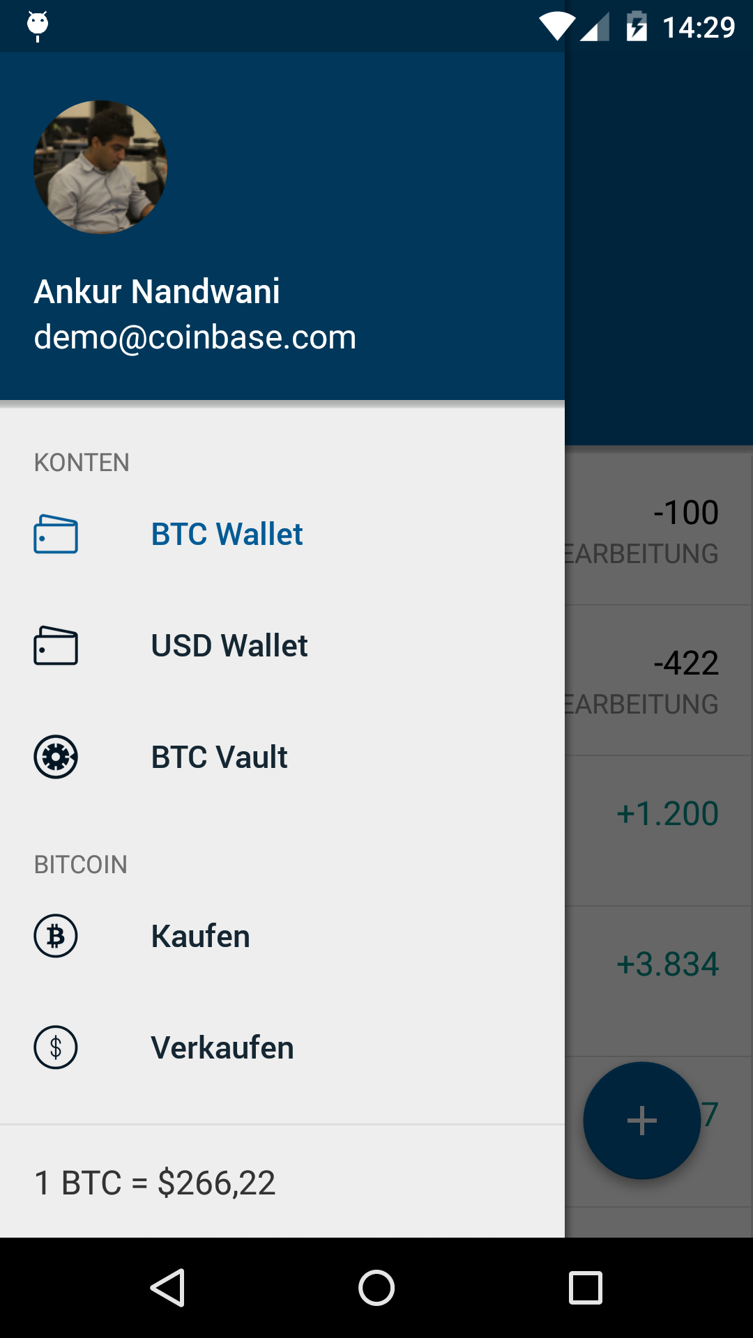 Android application Coinbase: Buy Bitcoin & Ether screenshort