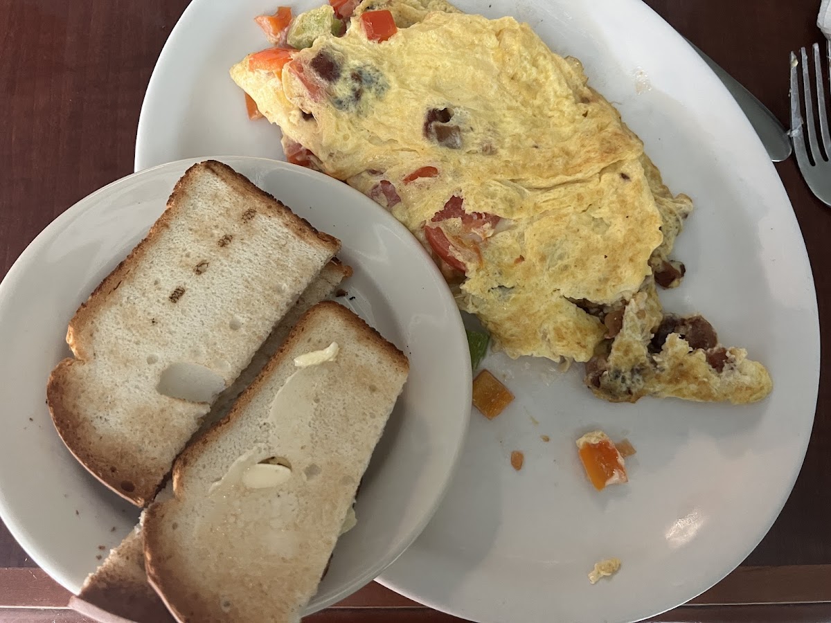 Omelette with GF toast