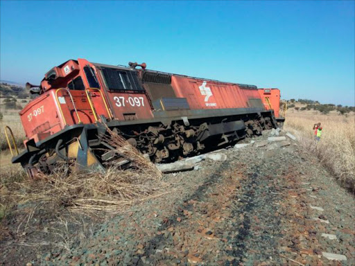 Train derails in Mpumalanga after tracks stolen. Picture: Fred Davies
