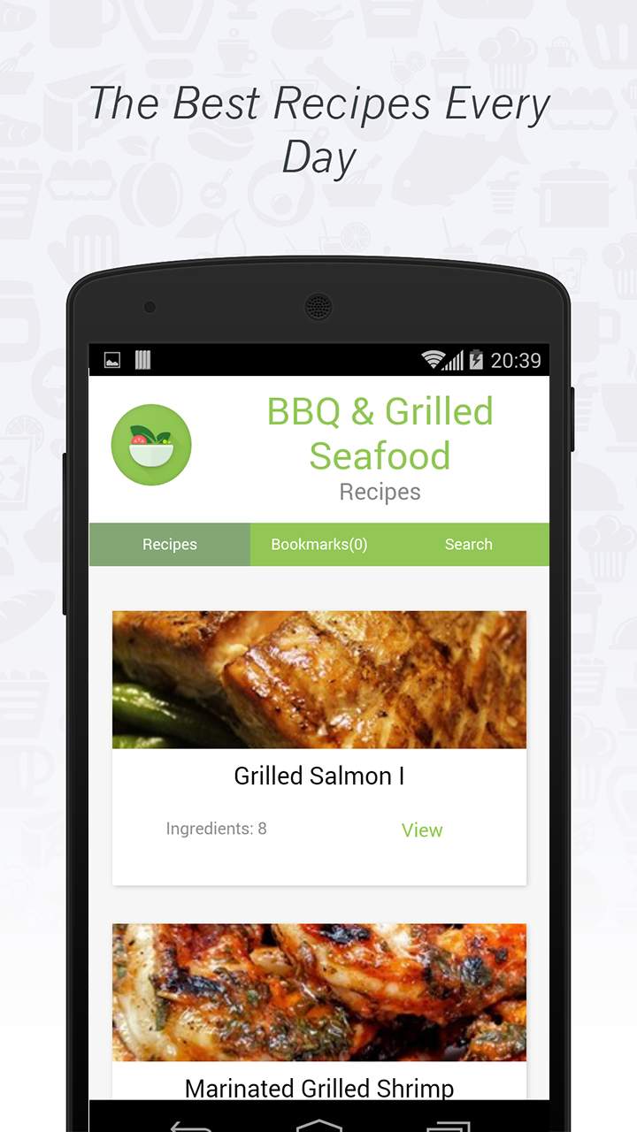 Android application BBQ and Seafood Grill Recipes screenshort