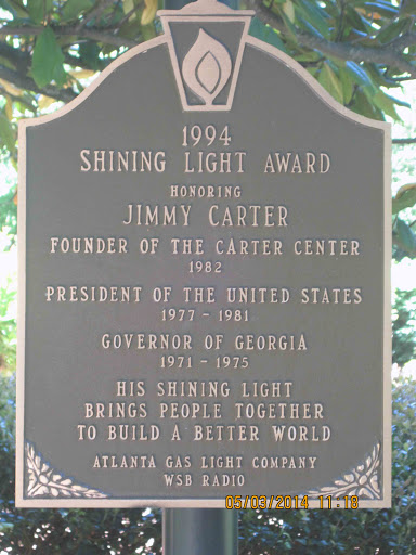 1994 Shining Light Award Honoring Jimmy Carter Founder of the Carter Center 1982 President of the United States 1977-1981 Governor of Georgia 1971-1975 His Shining Light Brings People together To...