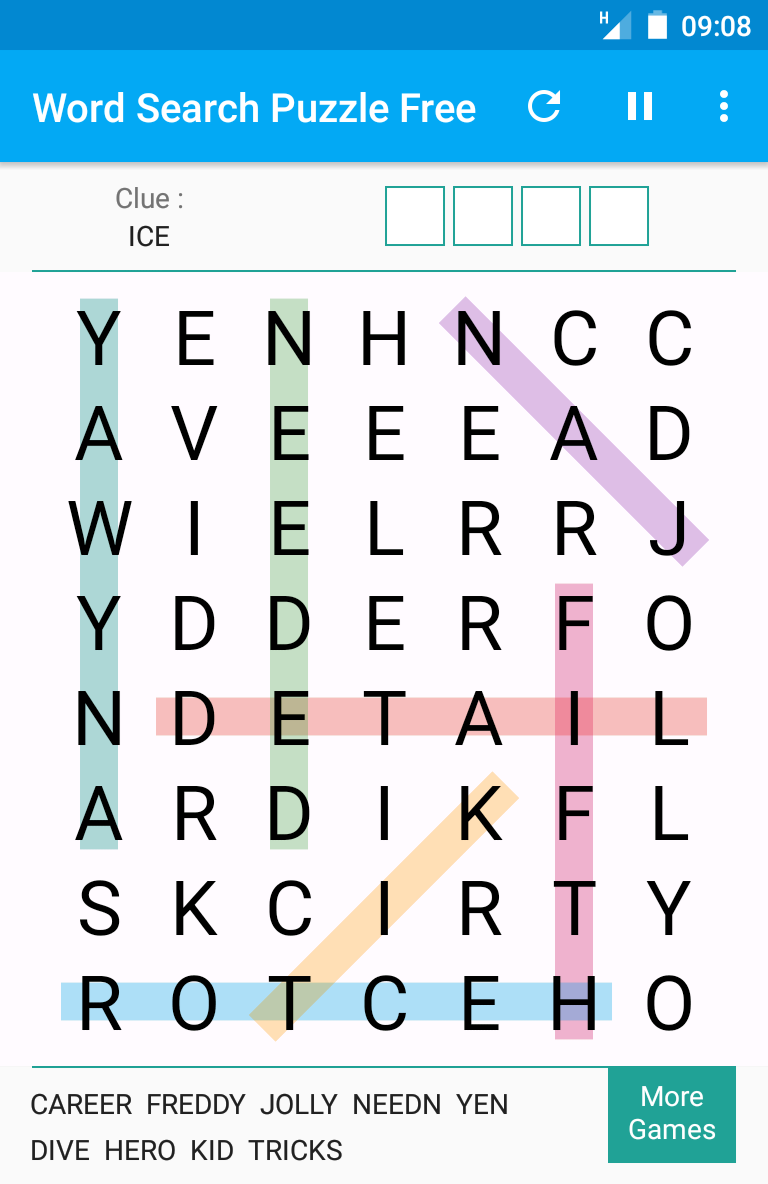 Android application Word Search Puzzles Game screenshort