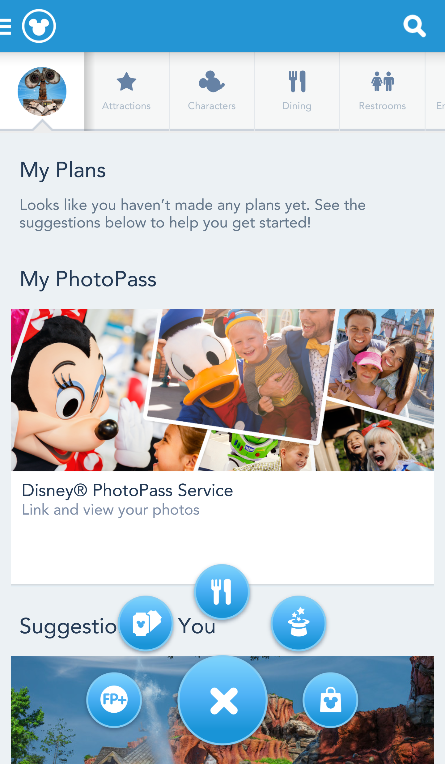 Android application My Disney Experience screenshort