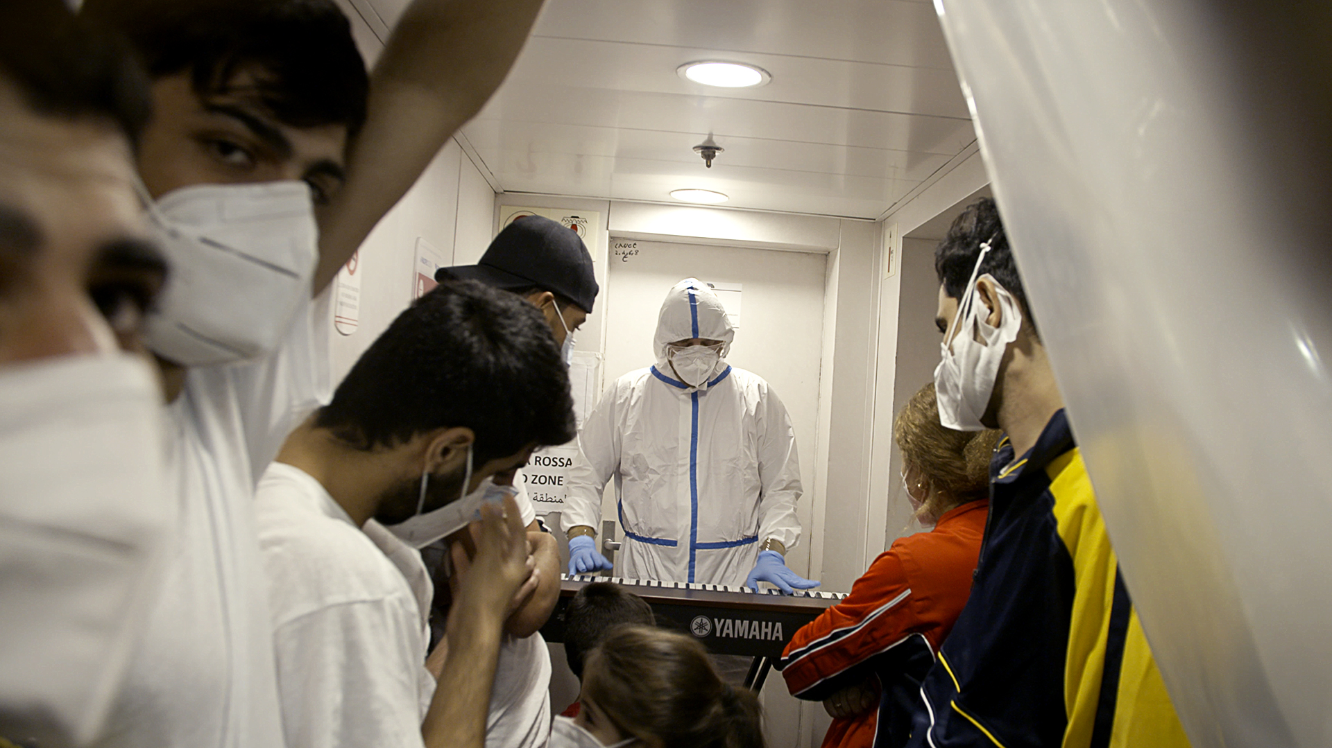 Onboard a cruise ship repurposed to quarantine migrants rescued from the Mediterranean
