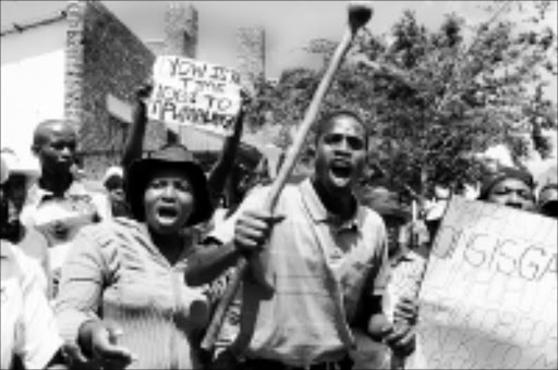 Angry: Moutse residents protest outside the Constitutional Court in Johannesburg. Pic: Mohau Mofokeng. 04/06/2009. © Sowetan