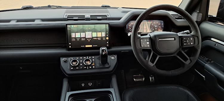 The digitised dashboard is a far cry from the original Defender’s.