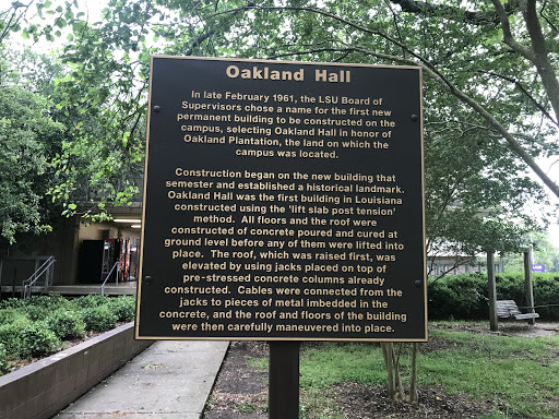 In late February 1961, the LSU Board of Supervisors chose a name for the first new permanent building to be constructed on the campus, selecting Oakland Hall in honor of Oakland Plantation, the...