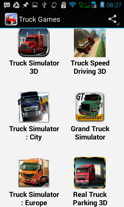 Android application Top Truck Games screenshort