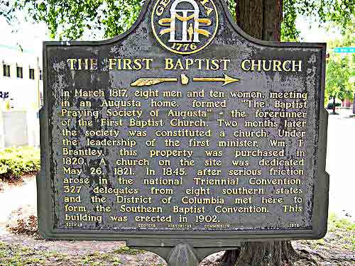 In March 1817, eight men and two women meeting in an Augusta home formed `The Baptist Praying Society of Augusta` - the forerunner of the First Baptist Church. Two months later the society was...