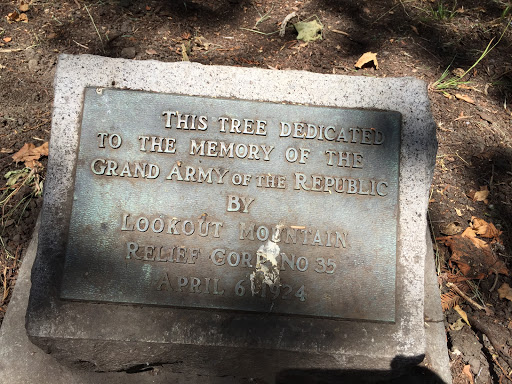 THIS TREE DEDICATED TO THE MEMORY OF THE GRAND ARMY OF THE REPUBLIC BY LOOKOUT MOUNTAIN RELIEF CORP NO 35APRIL 6, 1924