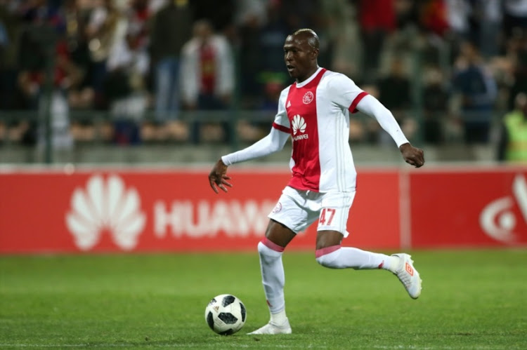 Tendai Ndoro of Ajax Cape Town on the attack during the Absa Premiership match between Ajax Cape Town and SuperSport United at Athlone Stadium on February 28, 2018 in Cape Town, South Africa.