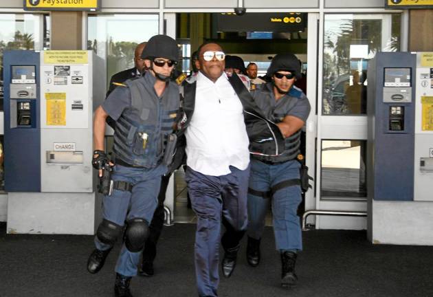 Nigerian pastor Timothy Omotoso being arrested. File photo