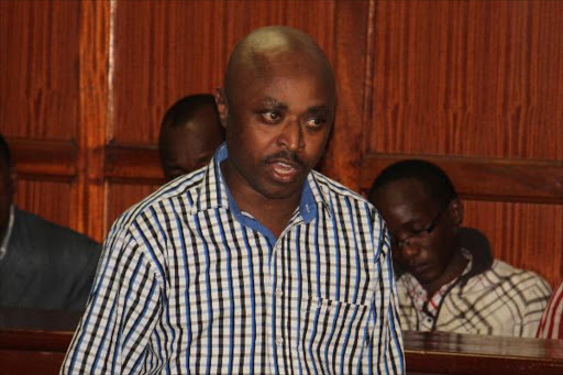 Mugo wa Wairimu at Milimani law courts where he was charged afresh with rape, operating a clinic without valid licences and masquerading as a gynaecologist, March 14,. 2016. Photo/PHILIP KAMAKYA