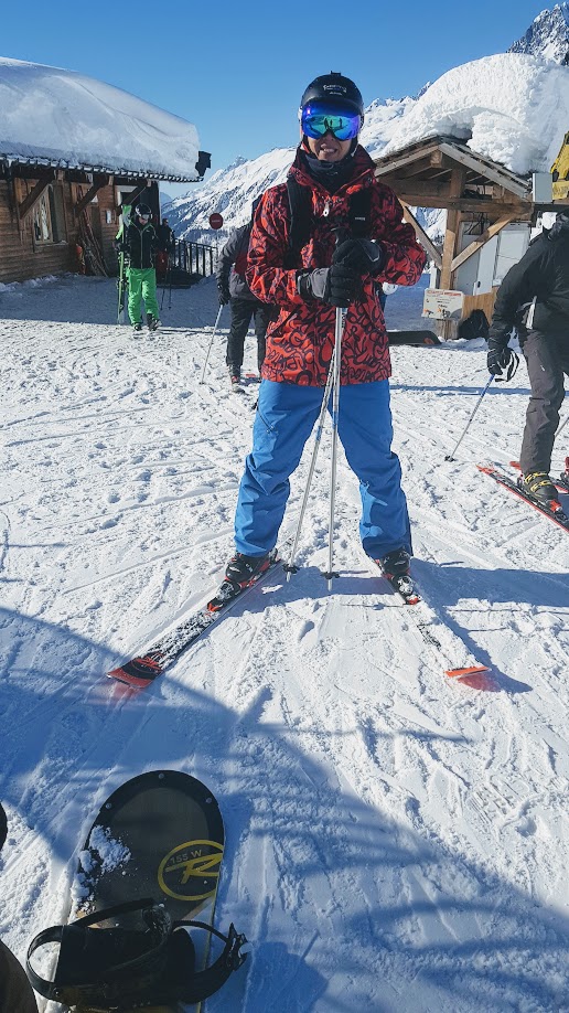 Terence today skiing 