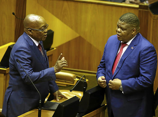 Former President Jacob Zuma and former State Security Minister David Mahlobo.