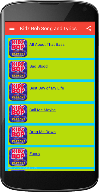 Android application Kidz Bop Music and Lyrics screenshort