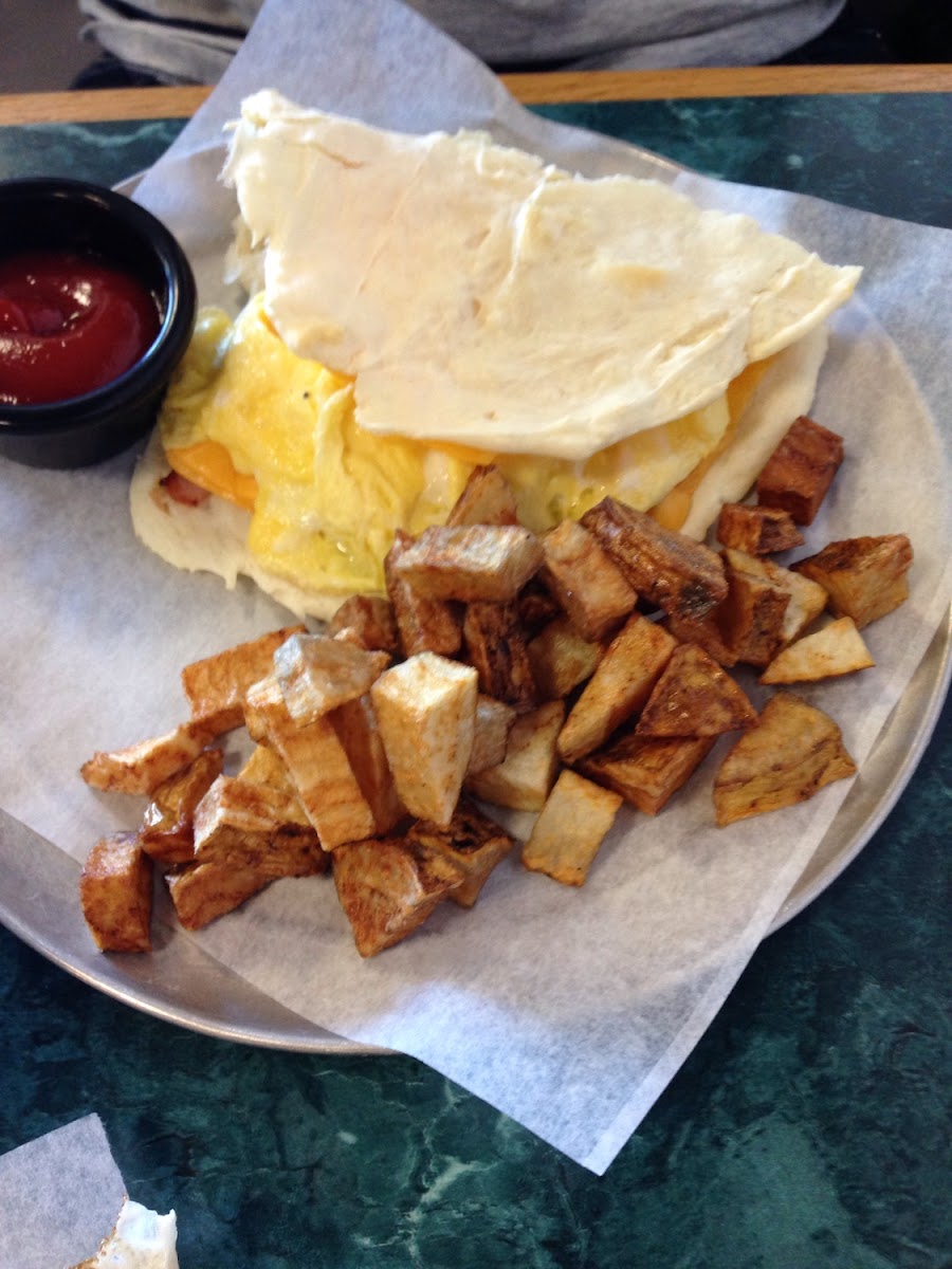 breakfast wrap w home fries