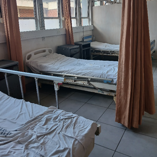 Some of the empty beds in one of the wards at CGTRH