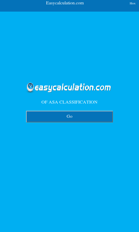 Android application ASA Classification Calculator screenshort