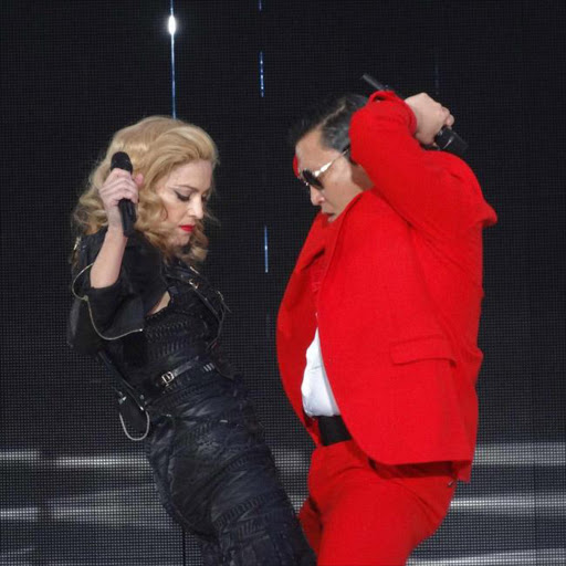 Madonna and Psy on stage