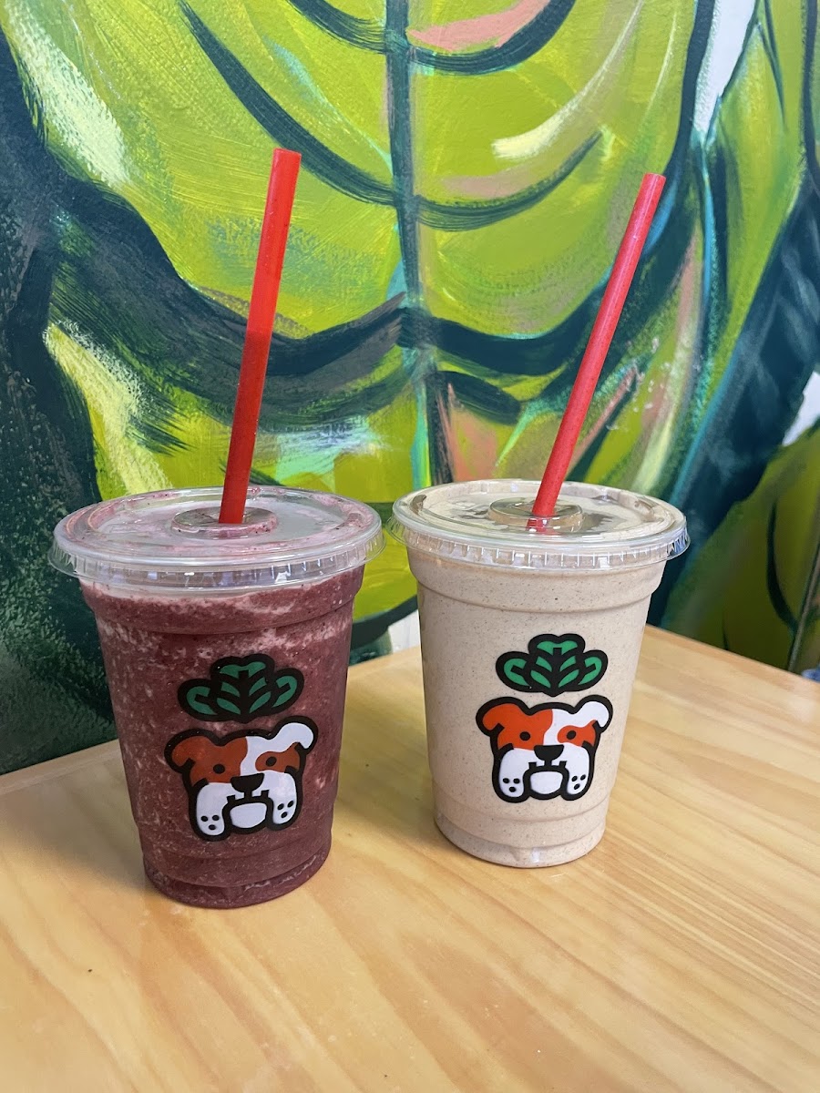 Gluten free funky monkey and fruit of life smoothies