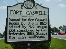 Named for Gov. Caswell. Begun by U.S. in 1826; seized by N.C. troops, 1861; abandoned by Confederates, 1865. Stands five miles southeast.Plaque via North Carolina Highway Historical Marker...