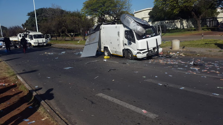 Cash-in-transit vehicles attacked on Atlas Road.