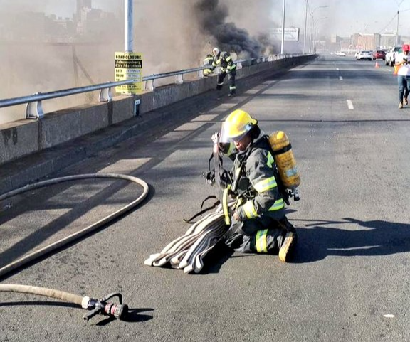 The fire broke out underground on the M1. Firefighters are on scene.