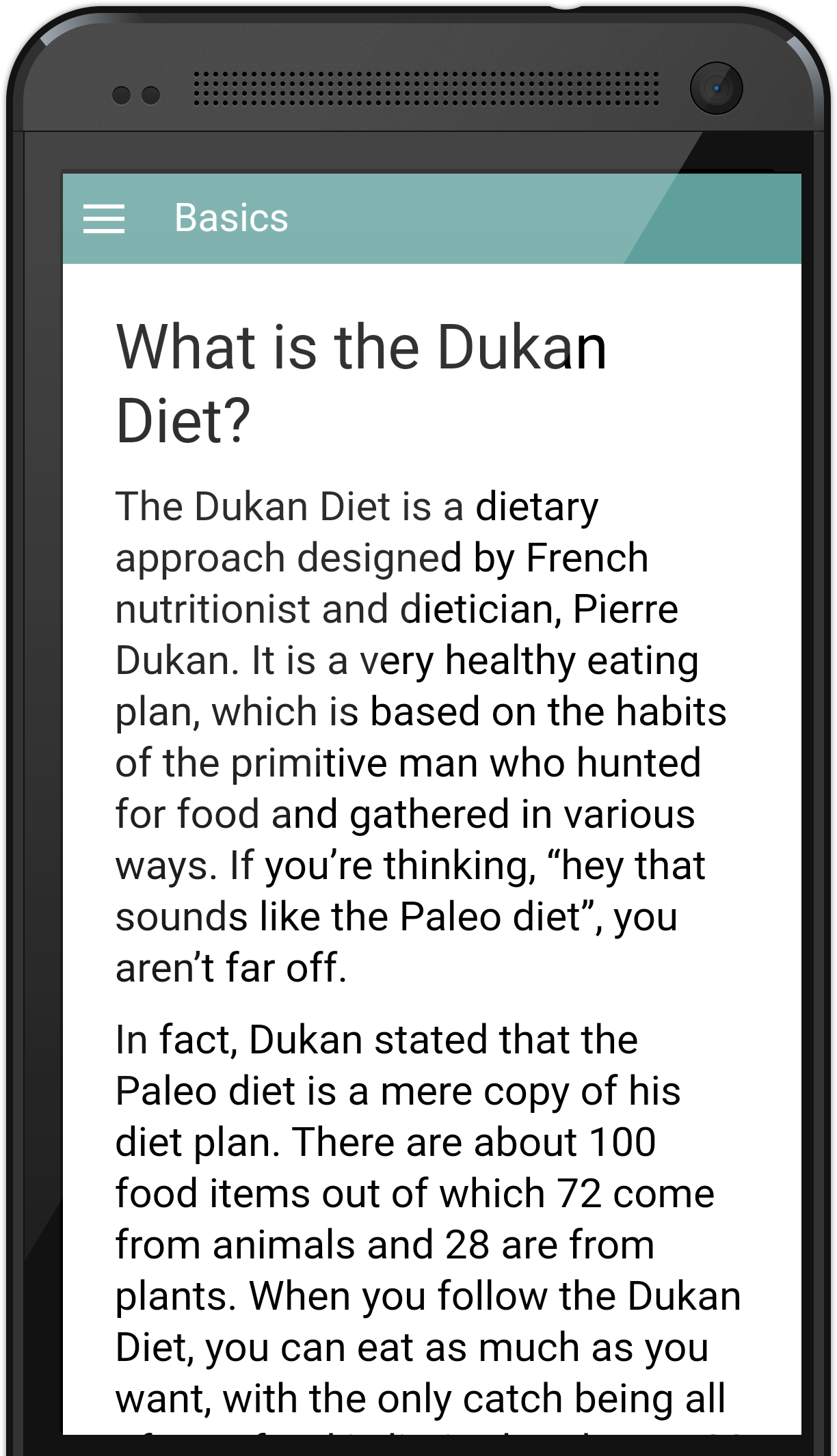 Android application Dukan Diet Guide screenshort