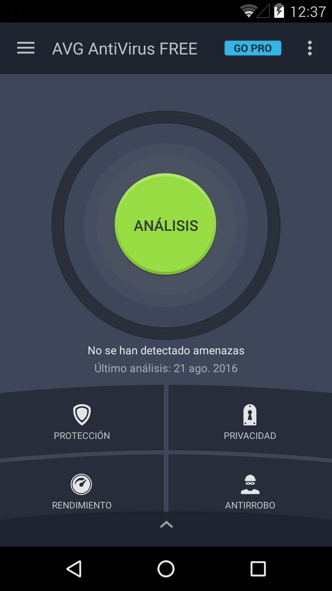 Android application AVG AntiVirus & Security screenshort