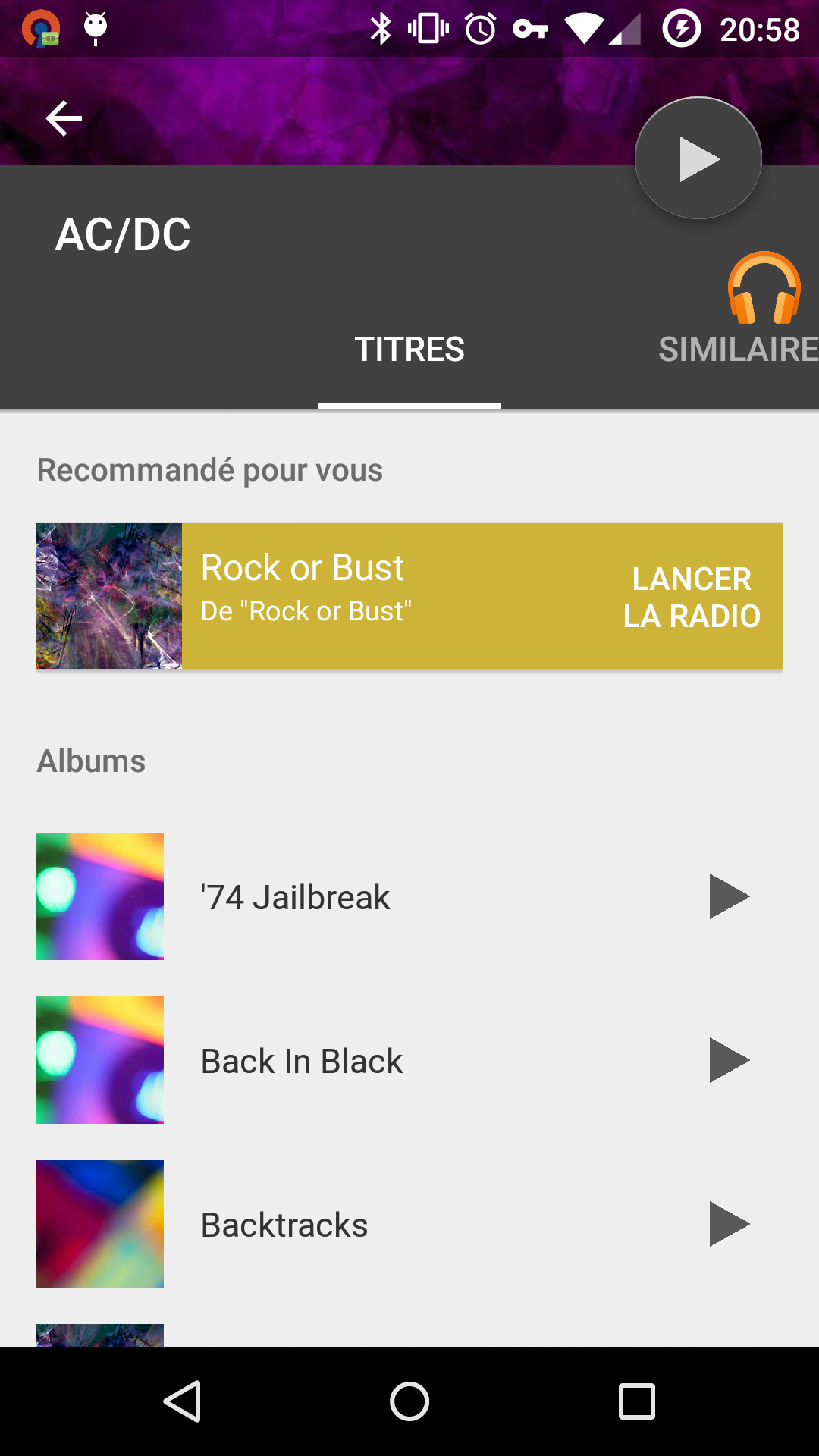 Android application Encore Google Music Plugin screenshort