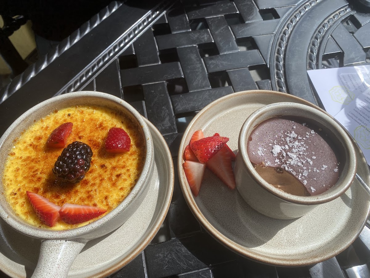 Creme brule and a yummy chocolate thing