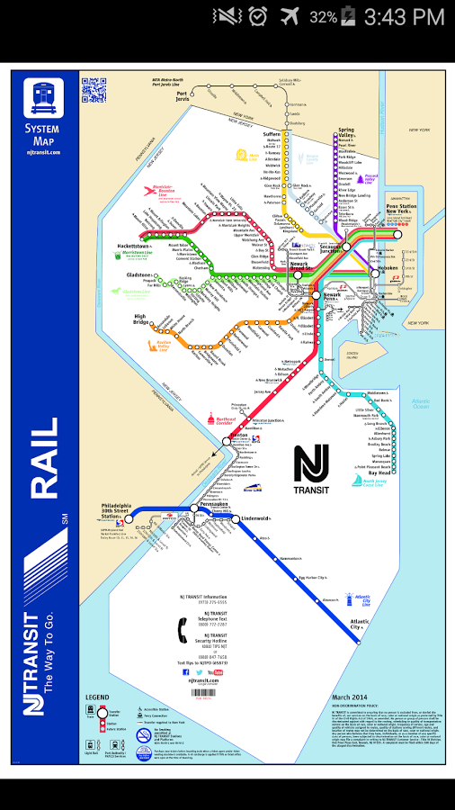 Android application New Jersey Rail &amp; Tram Map screenshort